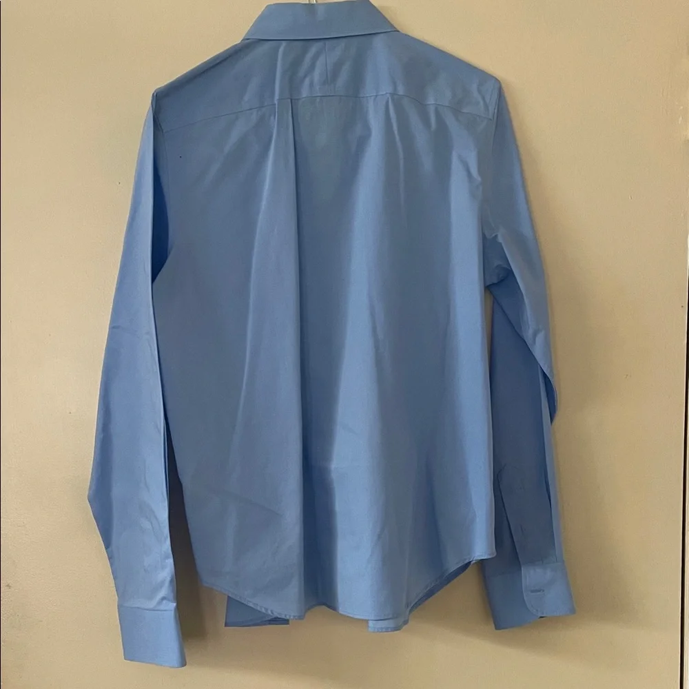Lauren Ralph Lauren Women’s Blue Button-Down Dress Shirt - Picture 3 of 3
